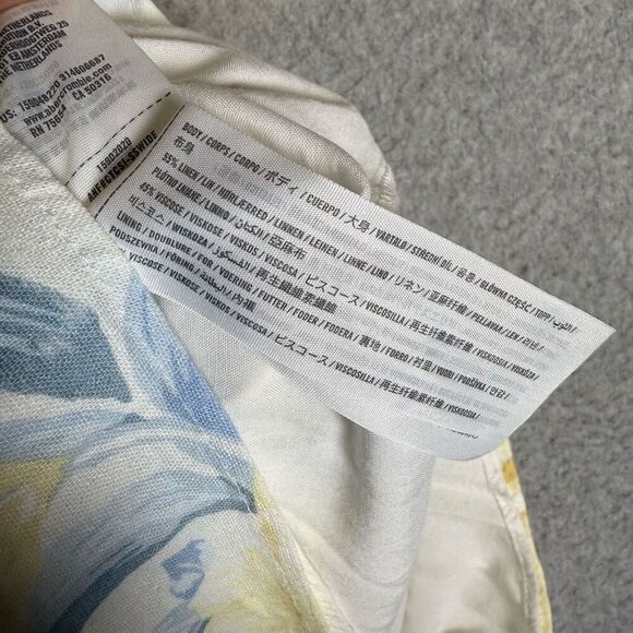 New Abercrombie & Fitch Women's Large Blue Yellow Romper Floral Fit to Flatter - Picture 9 of 11